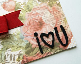 Premade 12x12 Single Scrapbook Page Layout called "I Heart You" Longtime Sweethearts, My Valentine, Heart Belongs to You, Always Been You