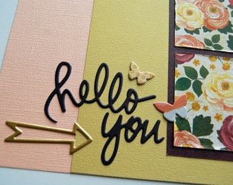 Scrapbook Single Page Premade 12x12 Layout called "Hello You" Remember This Always, Beautiful Little You, Always My Girl Time Spent Together