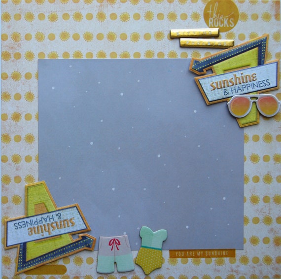 Sitting Poolside With You Scrapbook Single Page Premade 12x12 Scrapbook ...
