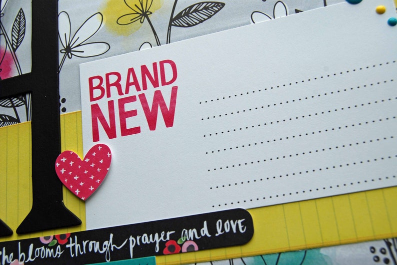 Growing Up in His Love Our Girl Scrapbook Page Premade 12x12 Scrapbook Layout called H Brand New She Blooms Through Prayer and Love