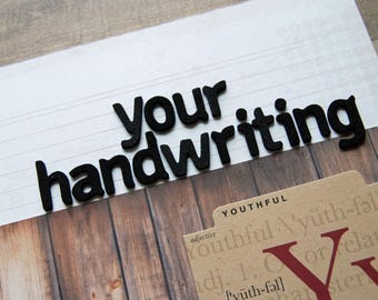 Premade Single Scrapbook Page 12x12 Layout called "Your Handwriting" Remember This, Practicing Your Penmanship, Learning to Write