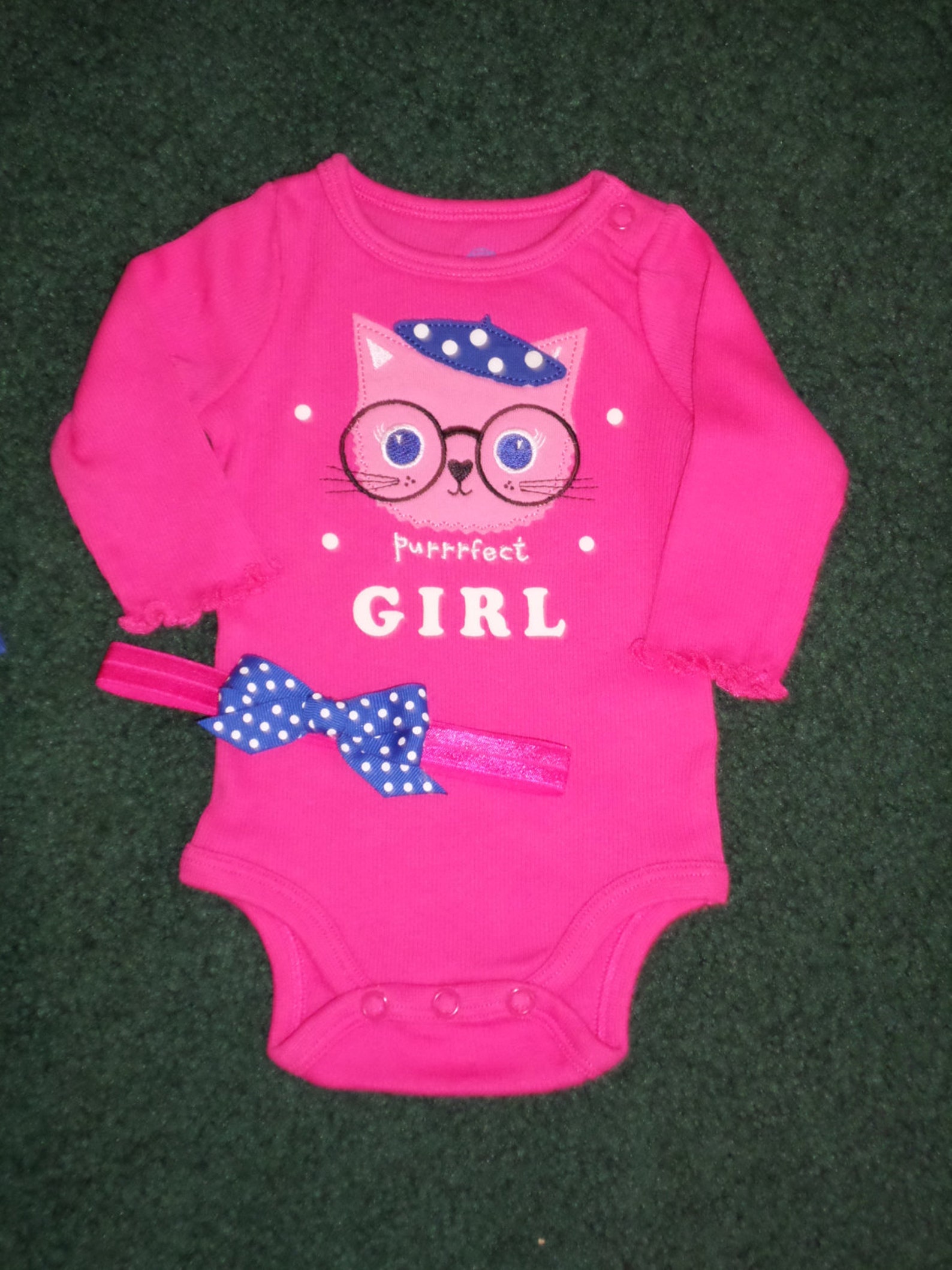 Newborn Baby Girl Gift Set Purrrfect Bodysuit Gift Set For Etsy
