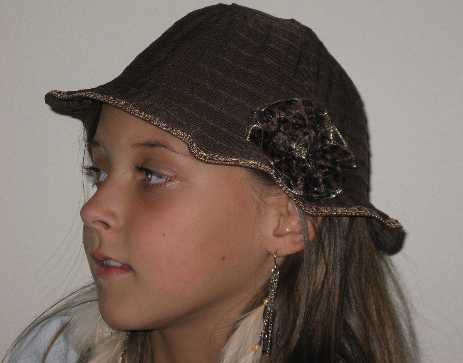 Toddler Girl Hats Brown Animal Print Blossom Hats Little Etsy