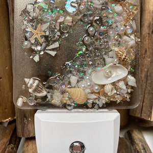 Crystal wave night light/hallway wave night light/ocean wave/crystal night light/seashell night light/ocean wave night light/white wave lite