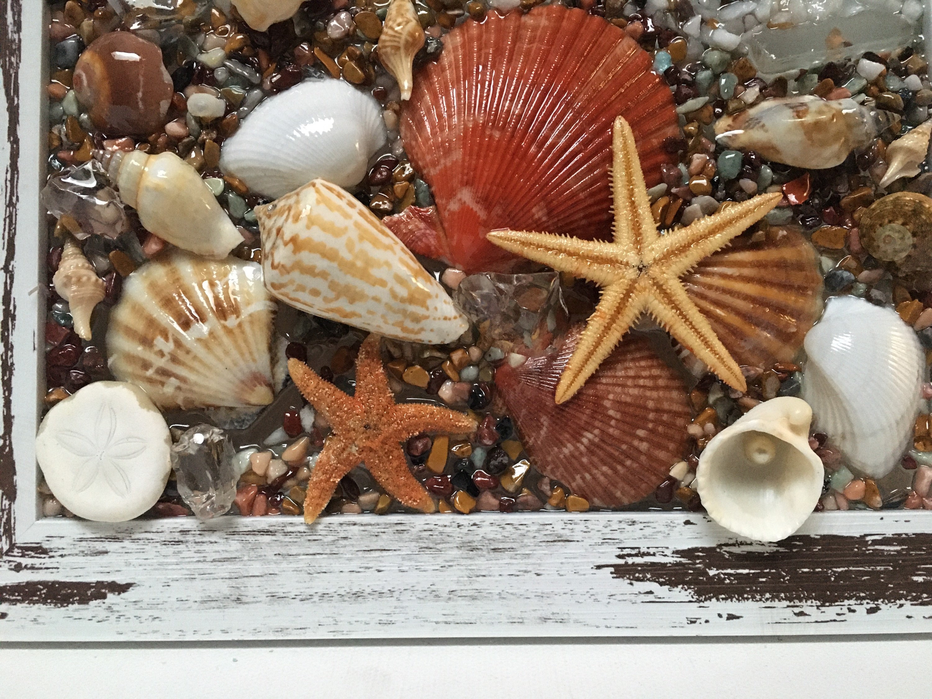 Coastline Seascape/seascape Window/beach Shell Art/nautical Decor/beach ...