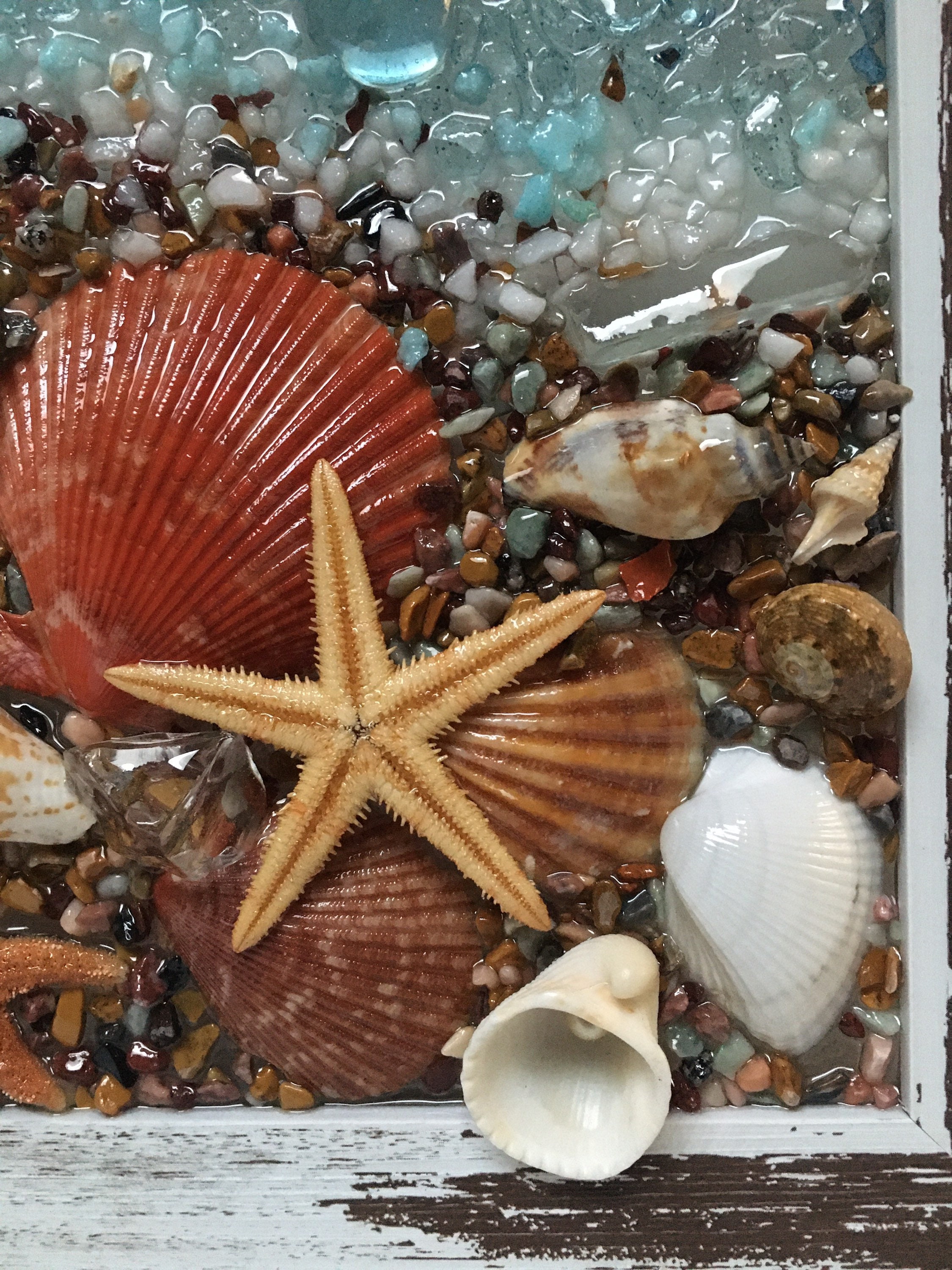 Coastline Seascape/seascape Window/beach Shell Art/nautical Decor/beach ...