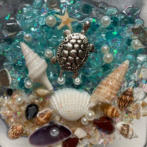 Turtle night light/sea turtle nightlight/coastal night light/resin night light/turtle light/ocean style nightlight/nautical night light