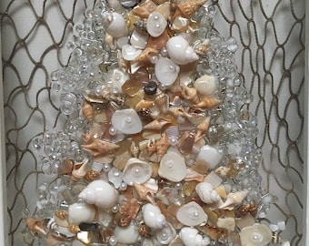 White Christmas decor, holiday decor for beach, coastal Christmas, seashell tree, beach Christmas, seashell Christmas tree, Christmas decor