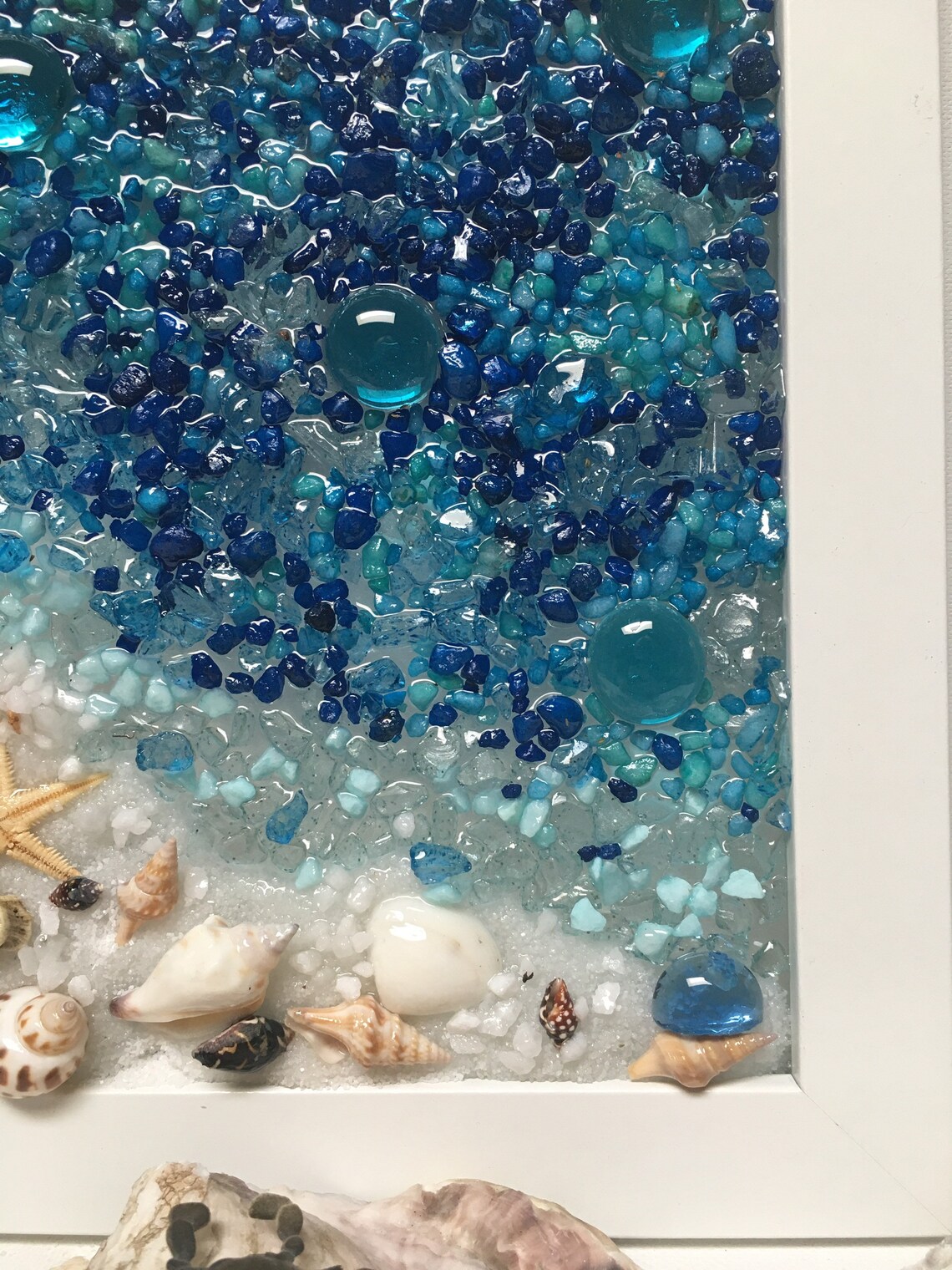 Coastline Beach Decor/coastal Sea Glass Art/beach Decor Wall Art ...
