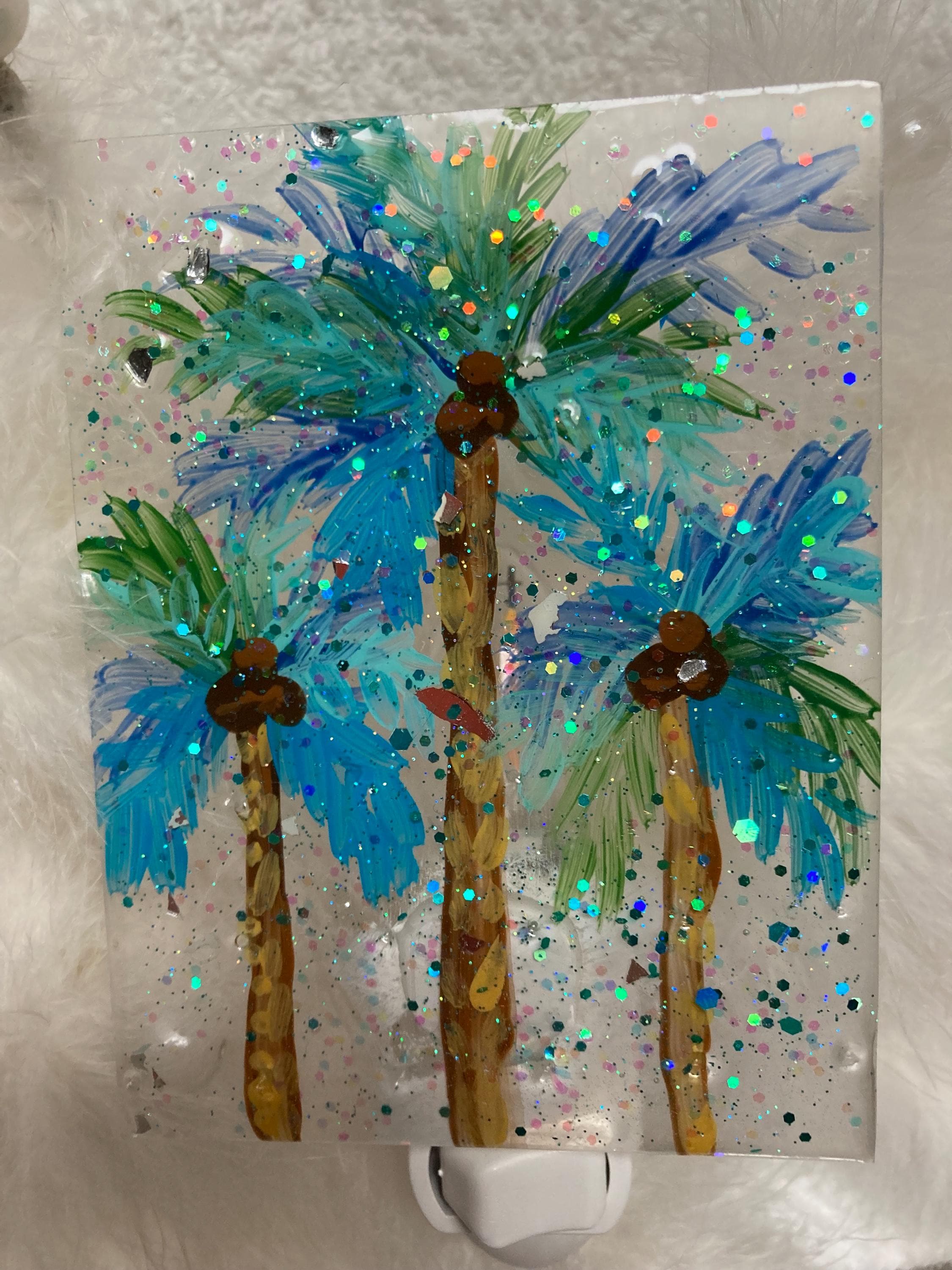 Palm tree night light/coastal palm tree night light/tropical palm tree night light/coastal night light/beach night light, plug in nightlight