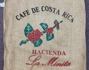 1 Burlap coffee bag - La Minita Costa Rica Coffee