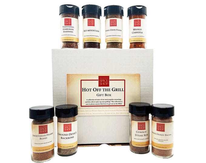 Grilling Gourmet Spices Gift Box - BBQ Seasonings for Dad, Hot off the Grill
