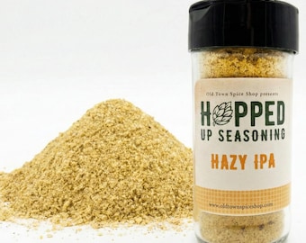 Hazy IPA Hopped Up Seasoning - Gourmet Craft Beer Spice Rub with Real Hops, Gift for Beer Lover, Citrusy Grilling Spices for Chicken & Fish