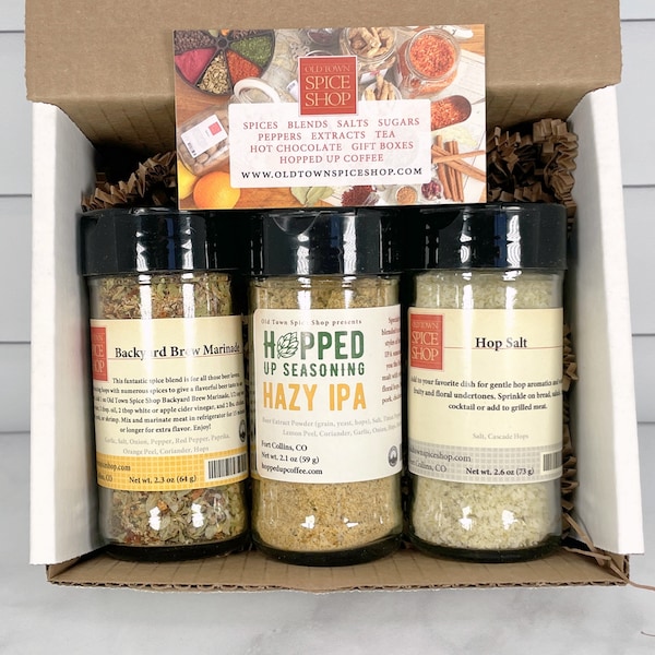 Hop Trio Gift Box, Beer Seasonings, Gourmet Spices