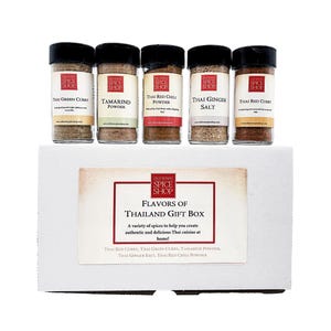 Flavors of Thailand Gift Box - Gourmet Thai Spices & Seasoning Set - Authentic Thai Cooking Kit for Foodies - Exotic Cooking Gift