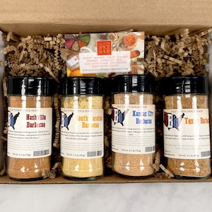 Regional Barbecue Seasonings Gift Box, BBQ Spices, Grilling Barbeque Seasonings