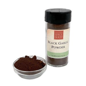 Ajo negro en polvo, condimento rico en umami para cocina gourmet, ajo fermentado imagen 1