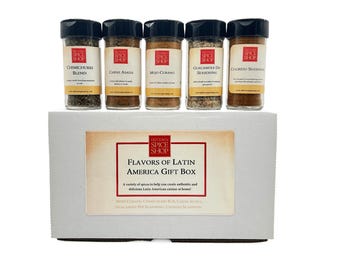 Latin American Spice Blend Gift Set - 5 Authentic Gourmet Seasonings - Mexican, Caribbean & South American Spices - Unique Foodie Gift