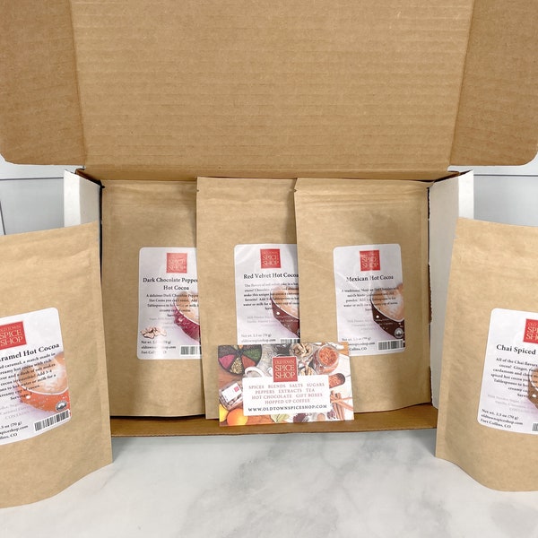 Gourmet Hot Cocoa - Sample Pack, Hot Chocolate, Teacher Gift, Chocolate Lover Gift