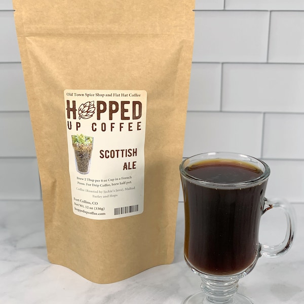 Hopped Up Coffee - Scottish Ale, Beer Coffee, Specialty Coffee, Beer Lover Gift, Coffee Lover Gift