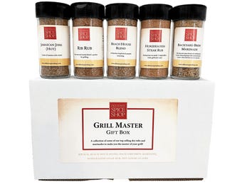 Grill Master Gift Box, Gourmet Spices, Barbeque Seasonings, Gift for Dad