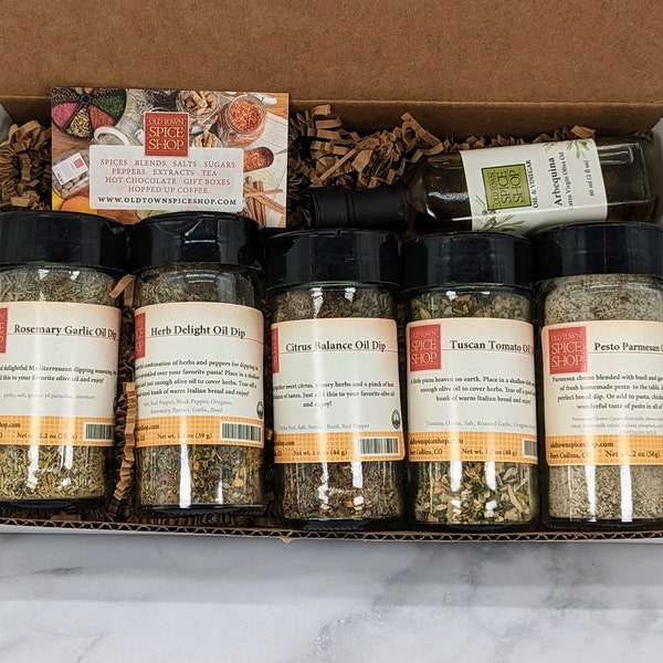 Olive Oil Dips Gift Box, Gourmet Spices, Gift for Foodie, Easy Entertaining