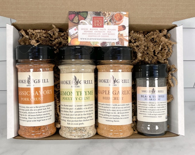 Smoke & Grill Gift Box, Grilling and Smoker Spices, Gift for Dad