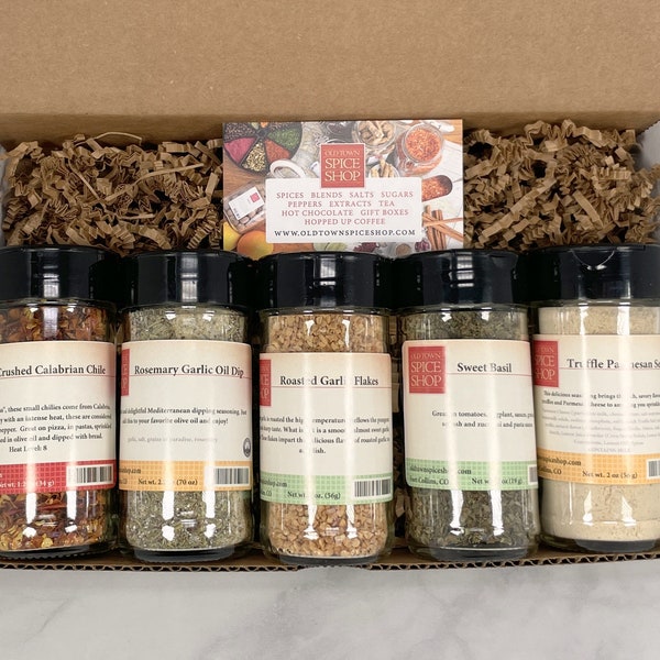 Flavors of Italy Gift Box, Gourmet Italian Spices and Seasonings, Gift for Foodie