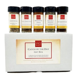 Catch of the Day Fish Seasoning Gift Box - Seafood Rub Set - Gift for Fisherman - Grilling Gift for Men - Fish Fry Battering & Spices