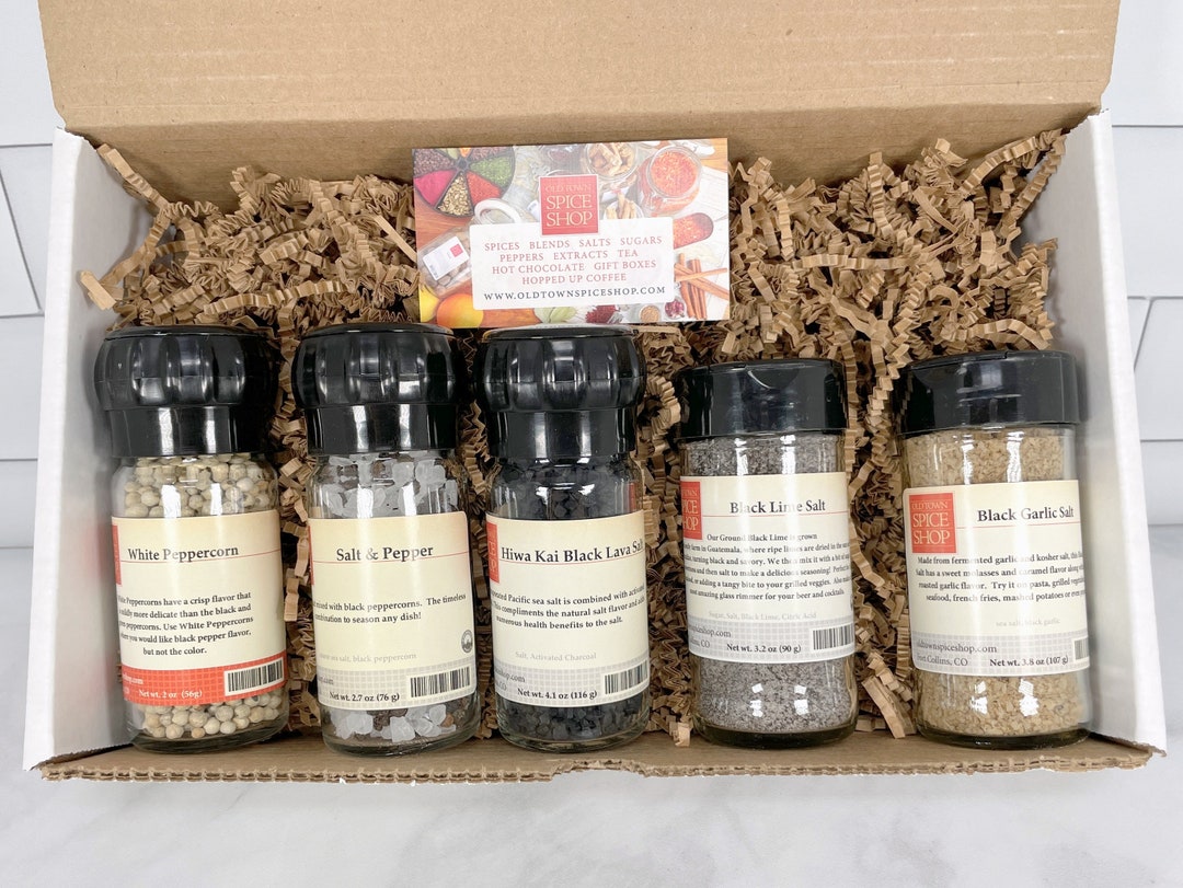 Gourmet Salt & Pepper Gift Box Spice Set Gift for Foodie
