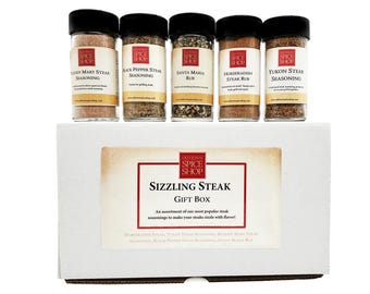 Gourmet Steak Seasoning Gift Box - BBQ Rub Sampler for Men - Grilling Spice Set for Dad Birthday - Father's Day Grill Gift - Steak Lover Kit