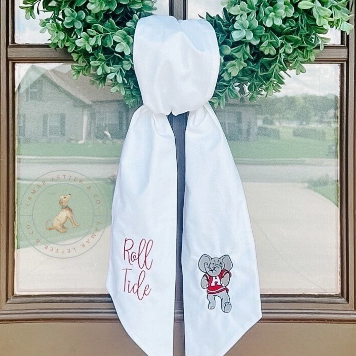 Alabama Wreath Sash | Game Day Wreath Sash | Roll Tide Wreath Sash - Etsy