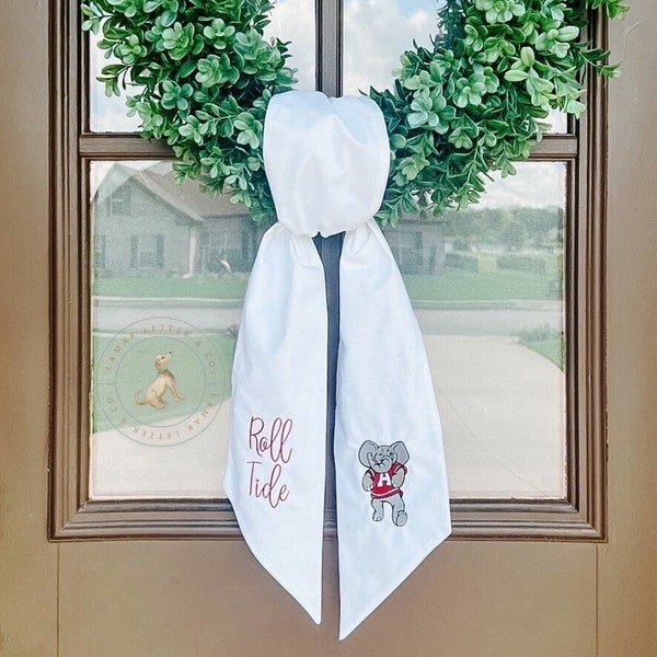 Alabama Wreath Sash | Game Day Wreath Sash | Roll Tide Wreath Sash