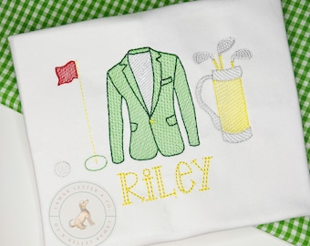 The Master's Green Jacket Golf Embroidered Shirt | Master's Green Jacket | Golf Tournament | Golf Shirt | Girl Golf | Boy Golf | Embroidered