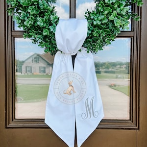 Monogram Wreath Sash | Custom Wreath Sash | Wedding Wreath Sash | Bridal Shower Wreath Sash | Custom Name | Monogram Wreath Sash | Initials