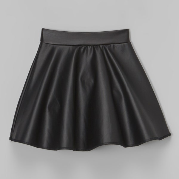 Dreaming Kids Black Faux Leather Skirt