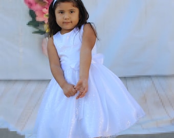 White Shinny beatiful Dress - Infant, Toddler, Girls