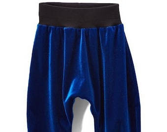 Royal Blue Velvet Harem Pants