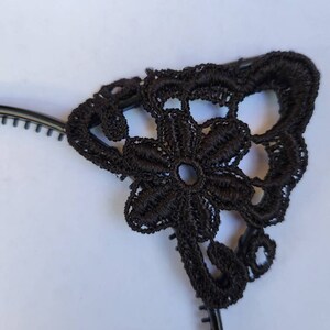 Black color Lace Cat Ears Headband image 2