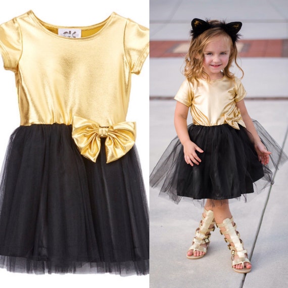 gold and black dress for kids