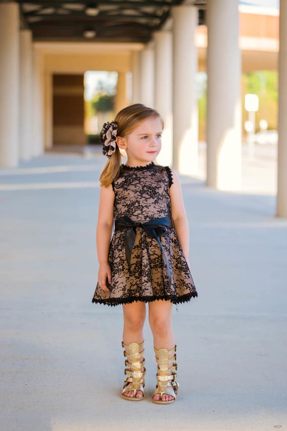 Black and tan lace dress sale