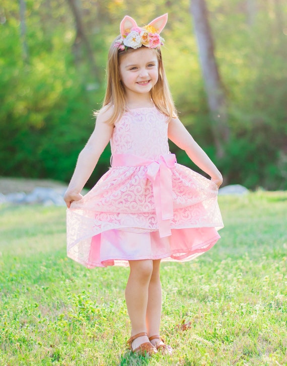 strapless open back dress Light Pink Kids Girls Luxury Birthday Evening Party Long Dress Teen Children Elegant Princess Party Pageant Formal Gown Dress, Pink / 2