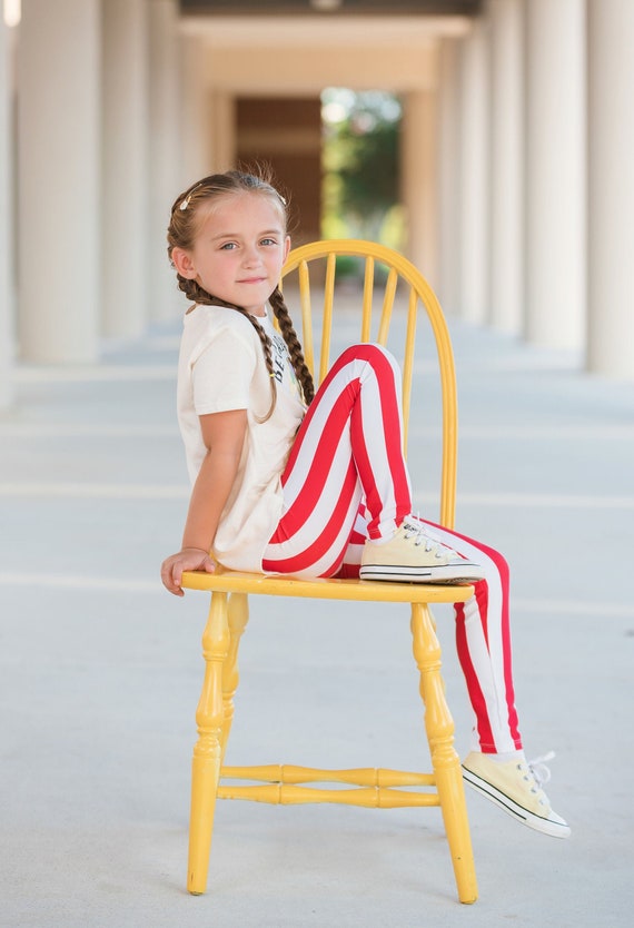 Dreaming Kids Red and White Stripe Leggings Infant, Toddler & Girls 