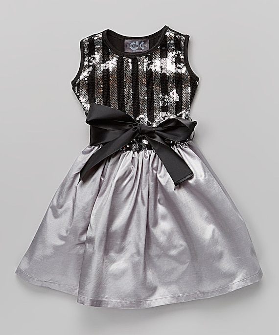 black and silver striped dress Black Gray Stripe Sequin Dress