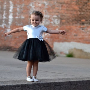 Dreaming Kids Silver & Black Tutu Cap Sleeve Dress Infant, Toddler, Girls image 4