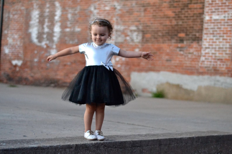 Dreaming Kids Silver & Black Tutu Cap Sleeve Dress Infant, Toddler, Girls image 4