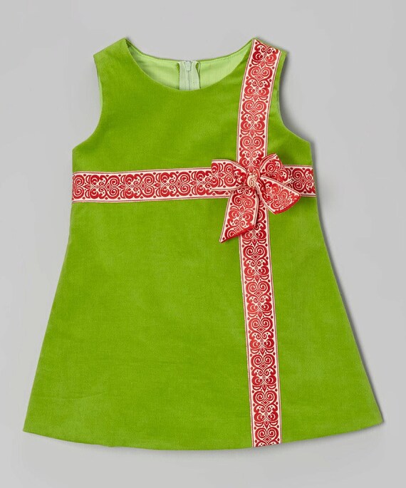 green emerald velvet dress Anavini Couture Girls Green Corduroy Smocked Christmas Bishop Dress
