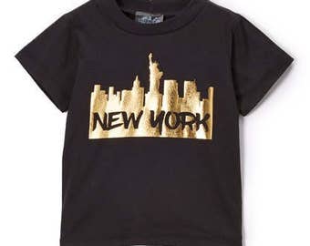 New York black and gold graphic Tee