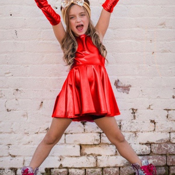 Dreaming Kids Red Metallic Dress