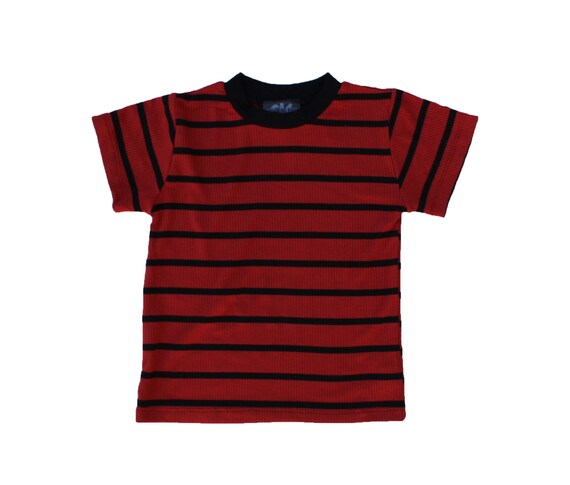striped red and black shirt